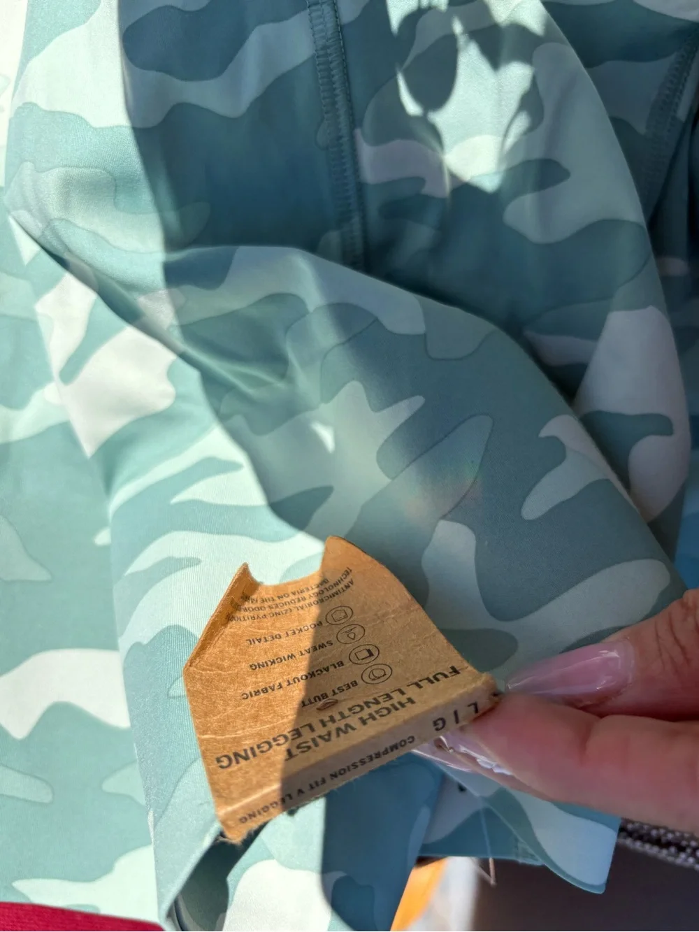 PINK Victoria's Secret Mint Green Camo Leggings - Picture 2 of 2